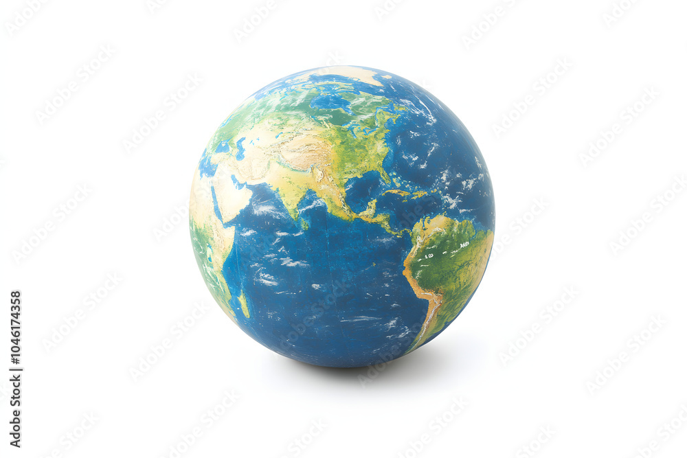 A detailed globe of the Earth, isolated on a bright white background. Perfect for educational, travel, or geography-related content. A detailed globe of the Earth, isolated on a bright white background. Perfect for educational, travel, or geography-related content.