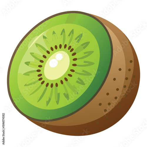 Kiwi fruit vector silhouette illustration Isolated white background.