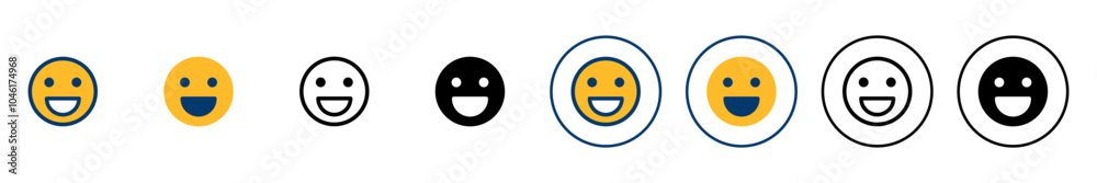 Fototapeta premium Smile icon vector isolated on white background. Smile vector icon. Emoticon Icon vector. Emoji