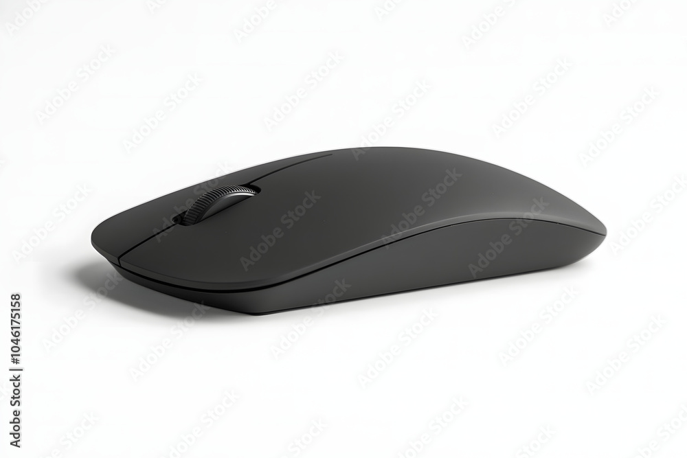 A wireless computer mouse isolated on a white background. Minimalist and sleek for tech-related stock images. A wireless computer mouse isolated on a white background. Minimalist and sleek for tech-related stock images.