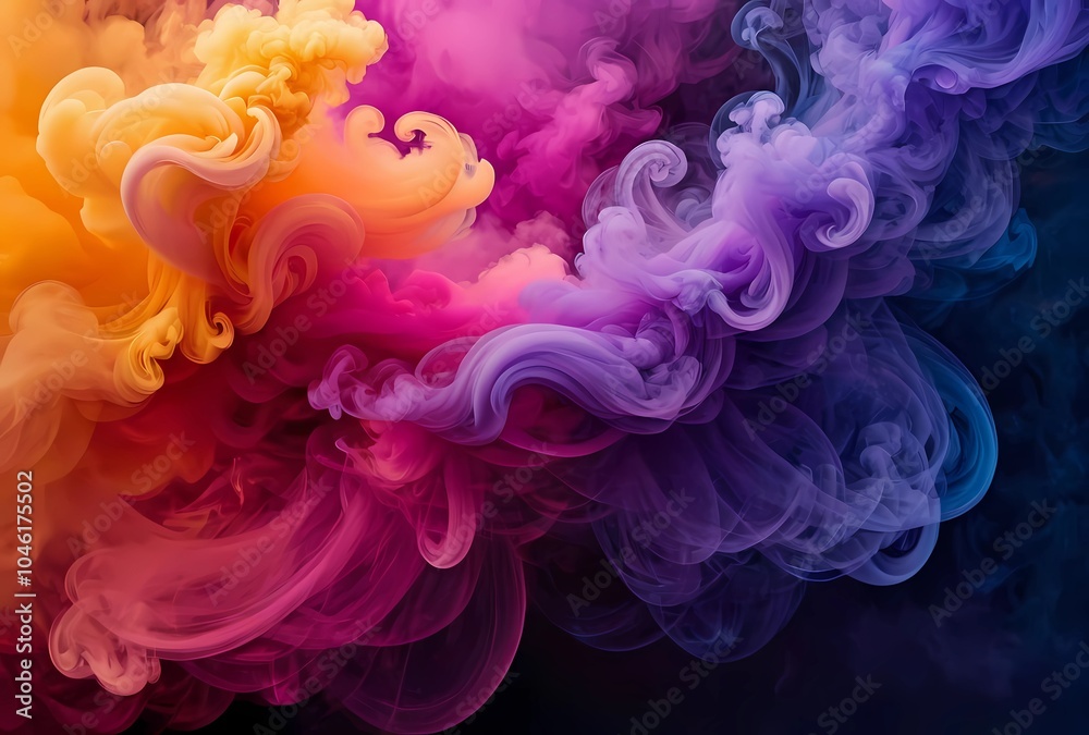 Smoke background in blue and purple and orange color. Smoke background in blue and purple and orange color.