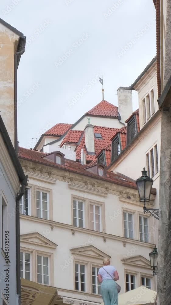 Panorama of the old stone part of the old town of Prague. Vertical video Panorama of the old stone part of the old town of Prague. Vertical video