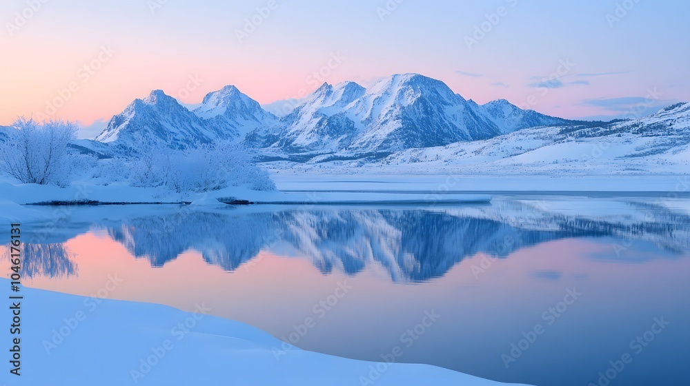 Obraz premium Serene mountain reflections