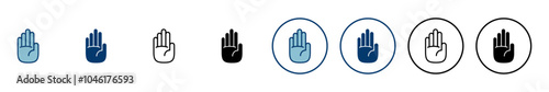 Hand icon vector isolated on white background. Hand gesture. hand stop