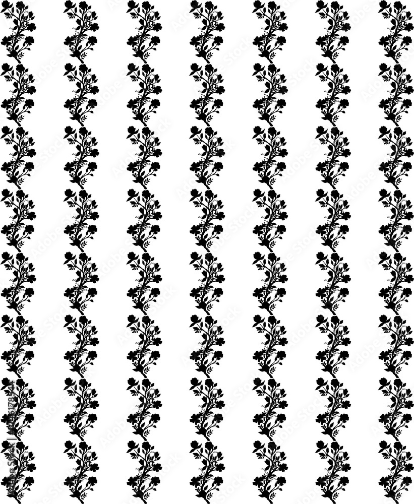 floral seamless vector pattern, black and white flower illustration floral seamless vector pattern, black and white flower illustration