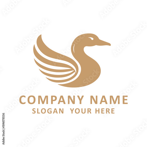  Elegant black-and-white swan logo, perfect for a classy and sophisticated brand image. photo