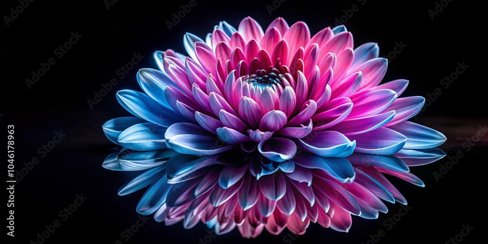 A vibrant flower with delicate petals, illuminated by a soft, ethereal glow, creating a stunning visual spectacle against a dark background. A vibrant flower with delicate petals, illuminated by a soft, ethereal glow, creating a stunning visual spectacle against a dark background.