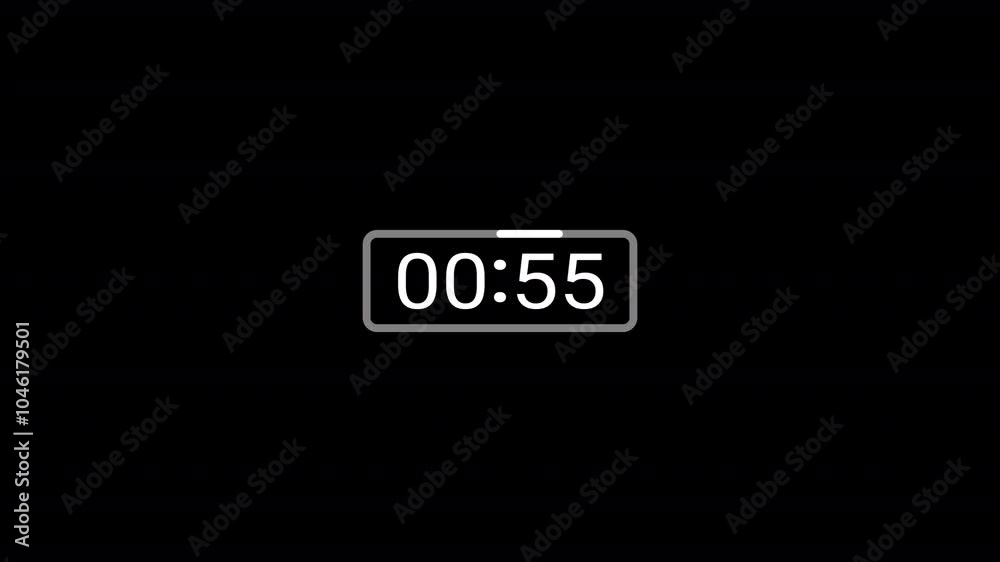 One minute countdown timer animation from 60 seconds to 0 seconds with alpha channel , 1 minute countdown timer on a transparent background. One minute countdown timer animation from 60 seconds to 0 seconds with alpha channel , 1 minute countdown timer on a transparent background.