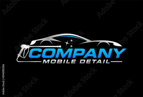 Car logo, auto detailing logo, automotive logo. Sports vehicle vector illustration