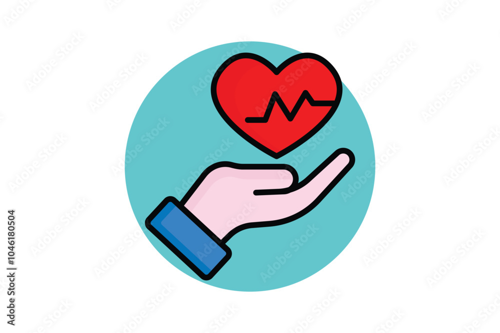 Health icon. colored outline icon style. icon related to medical. health elements vector illustration Health icon. colored outline icon style. icon related to medical. health elements vector illustration