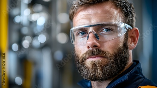 Skilled technician meticulously adjusting and fine tuning the settings of a high tech hydraulic tube bender to ensure perfect results during a critical manufacturing in an industrial factory photo