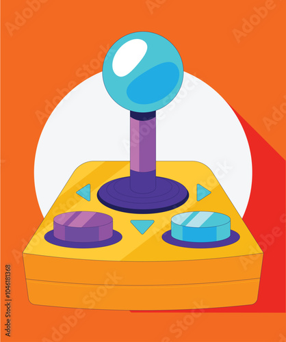 Joystick Game. Illustration oystick flat icon. Playing online