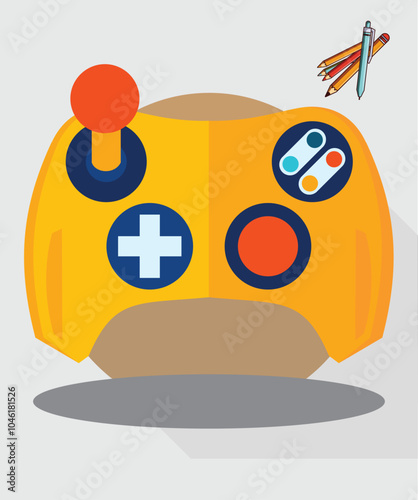 Joystick Game. Illustration oystick flat icon. Playing online