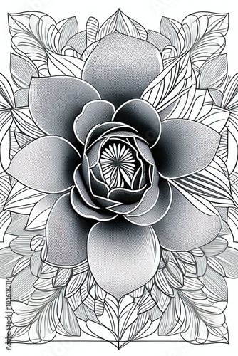 black and white floral background