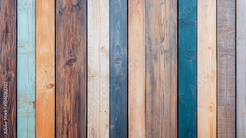 Rustic barn wood planks with distressed textures create warm and inviting atmosphere. varied colors and natural patterns enhance charm of any space