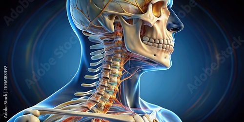 Stock photo of wide-angle whiplash mechanism in cervical spine injuries photo