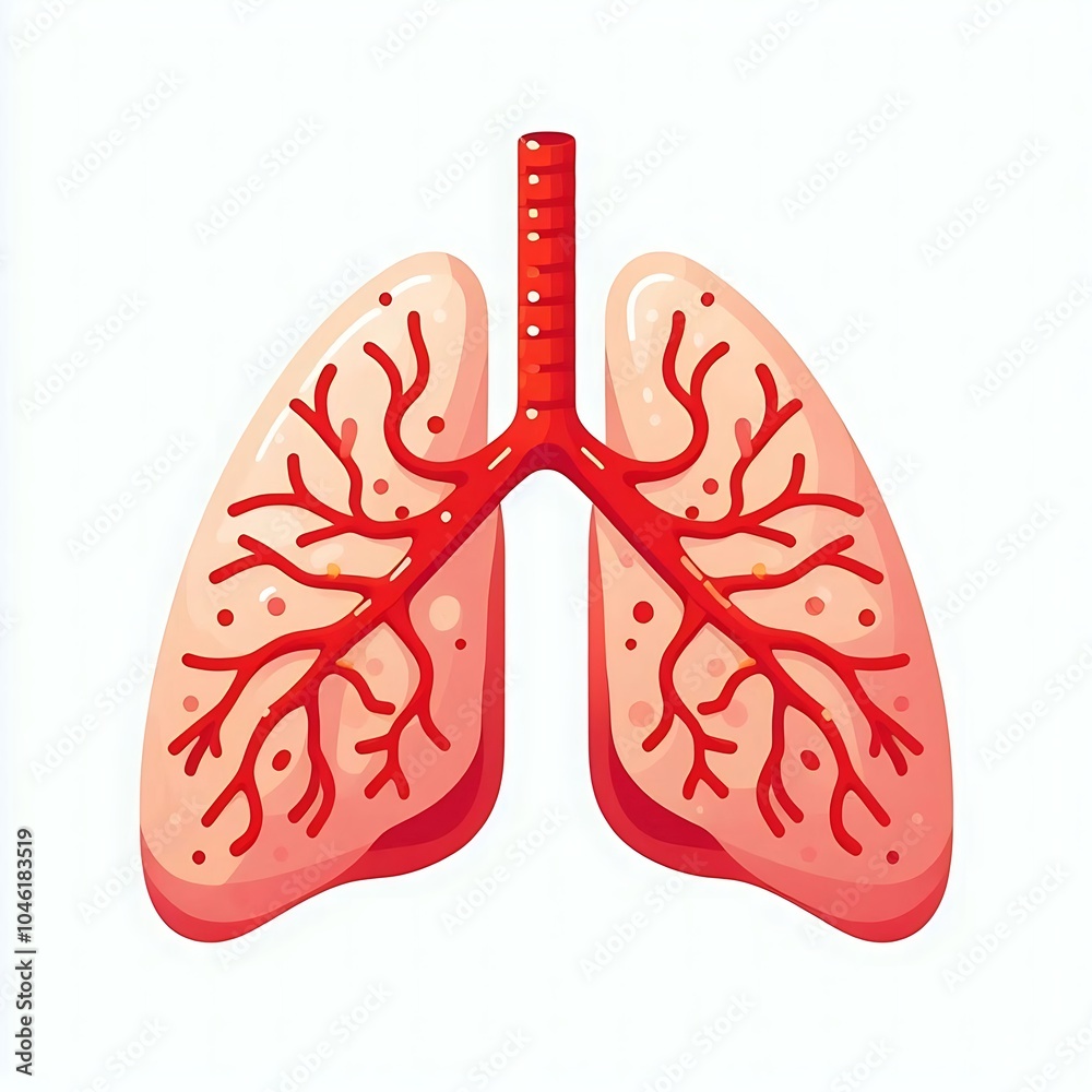 Flat, isolated illustration of a lungs, showcasing its distinct shape and features. The design is minimalistic with smooth lines and a simple color palette, perfect for decorative projects. Flat, isolated illustration of a lungs, showcasing its distinct shape and features. The design is minimalistic with smooth lines and a simple color palette, perfect for decorative projects.