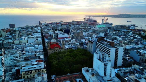 Old City of Montevideo at Sunset