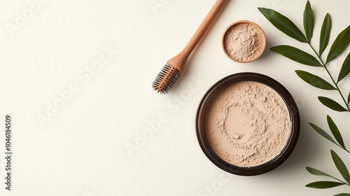 An ecofriendly dry shampoo made from natural powders and packaged in a reusable container for a zerowaste beauty routine photo