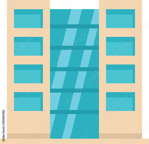 Modern office building with a glass facade stands tall and proud
