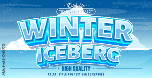 Editable text style effect - Winter Iceberg text style theme.