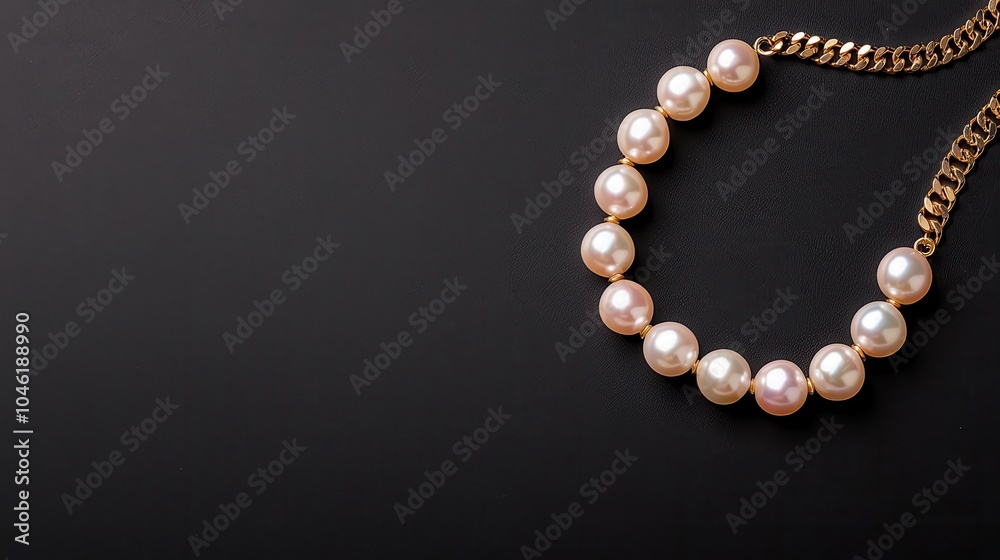 A pearl and gold chain necklace, a timeless accessory that adds elegance to both formal and casual outfits A pearl and gold chain necklace, a timeless accessory that adds elegance to both formal and casual outfits