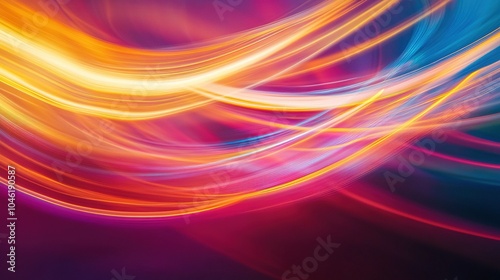 Abstract Colorful Swirling Lines of Light