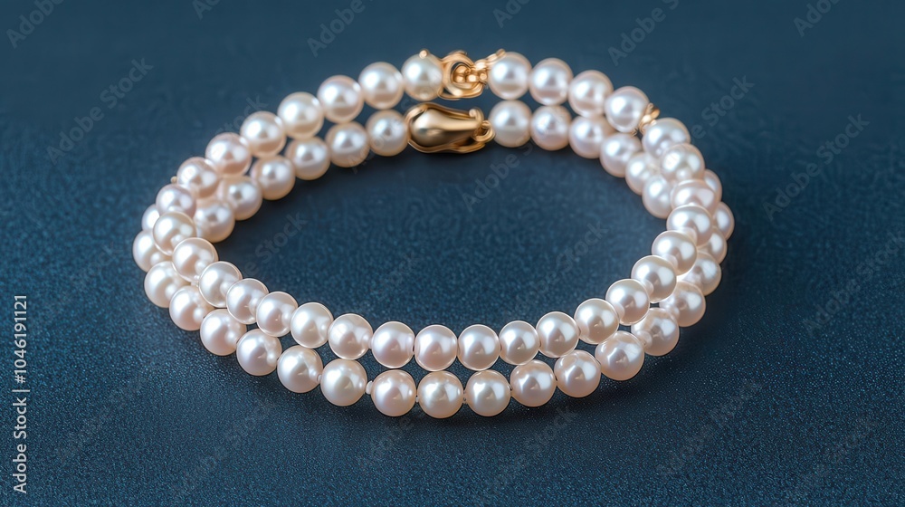 A multistrand pearl bracelet, offering timeless beauty and sophistication to any outfit A multistrand pearl bracelet, offering timeless beauty and sophistication to any outfit