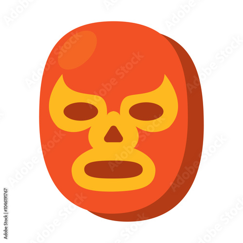 Luchador wrestling mask flat icon representing Mexican lucha libre Vector