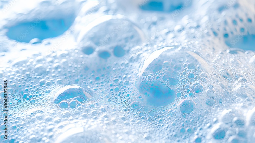 Abstract Blue and White Soap Bubbles Macro Photography Abstract Blue and White Soap Bubbles Macro Photography