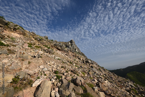 Climbing mountain ridge, Nasu, Tochigi, Japan photo