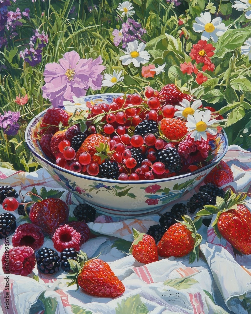 Fresh Spring Berries in a Vibrant Bowl