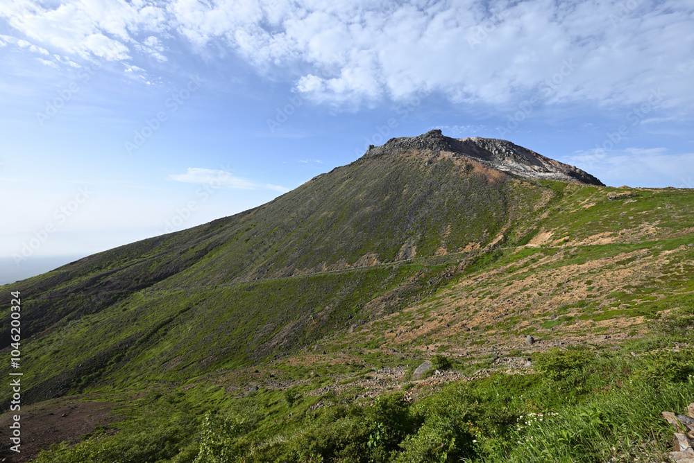 Climbing mountain ridge, Nasu, Tochigi, Japan Climbing mountain ridge, Nasu, Tochigi, Japan