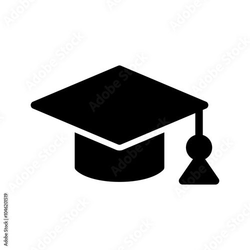 Graduation Cap or Hat Icon, Graduate College Hat, Student Graduation Cap Symbol