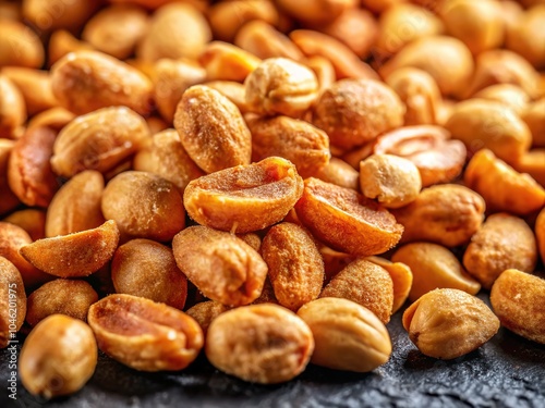 Stock photography featuring roasted peanuts, professionally isolated on white and black backgrounds.