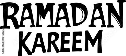 Handdrawn ramadan kareem text decoration