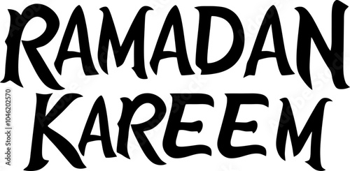 Handdrawn ramadan kareem text decoration