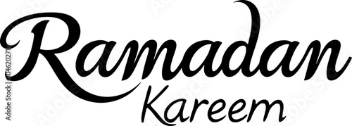 Handdrawn ramadan kareem text decoration