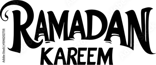 Handdrawn ramadan kareem text decoration