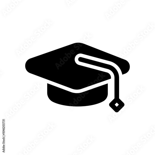 Graduation Cap or Hat Icon, Graduate College Hat, Student Graduation Cap Symbol