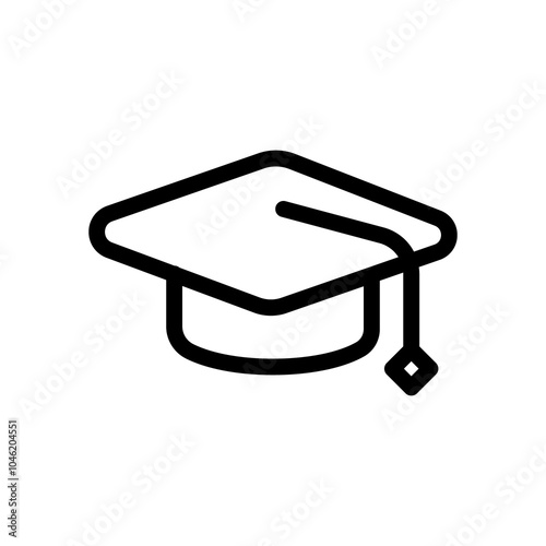 Graduation Cap or Hat Icon, Graduate College Hat, Student Graduation Cap Symbol