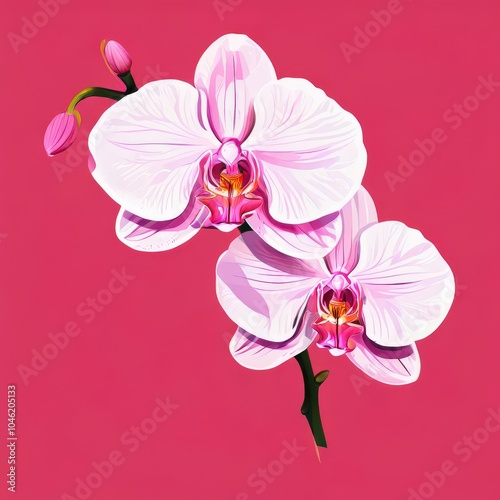 the AI Image Generator, Beautiful orchid flowers with white background,