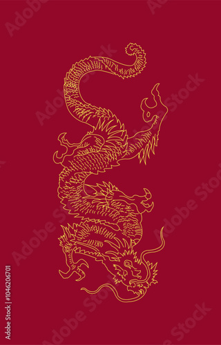 dragon year chinese new year poster banner vector illustration