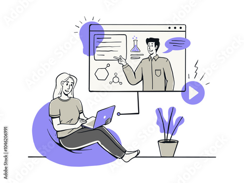 Illustration of Online Learning and Studying