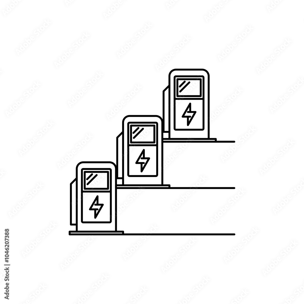 Icon template for rows of charger outlets Icon template for rows of charger outlets