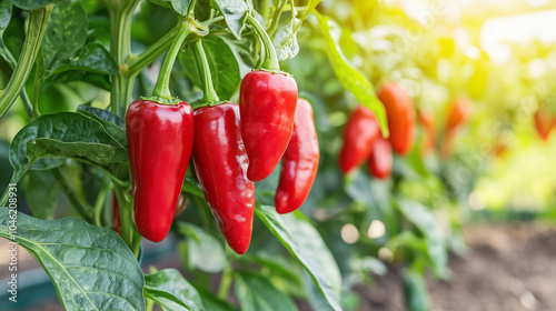 Red Hot Peppers Growing on ...