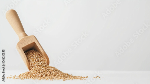 Sesame Seeds Scoop: A woode...