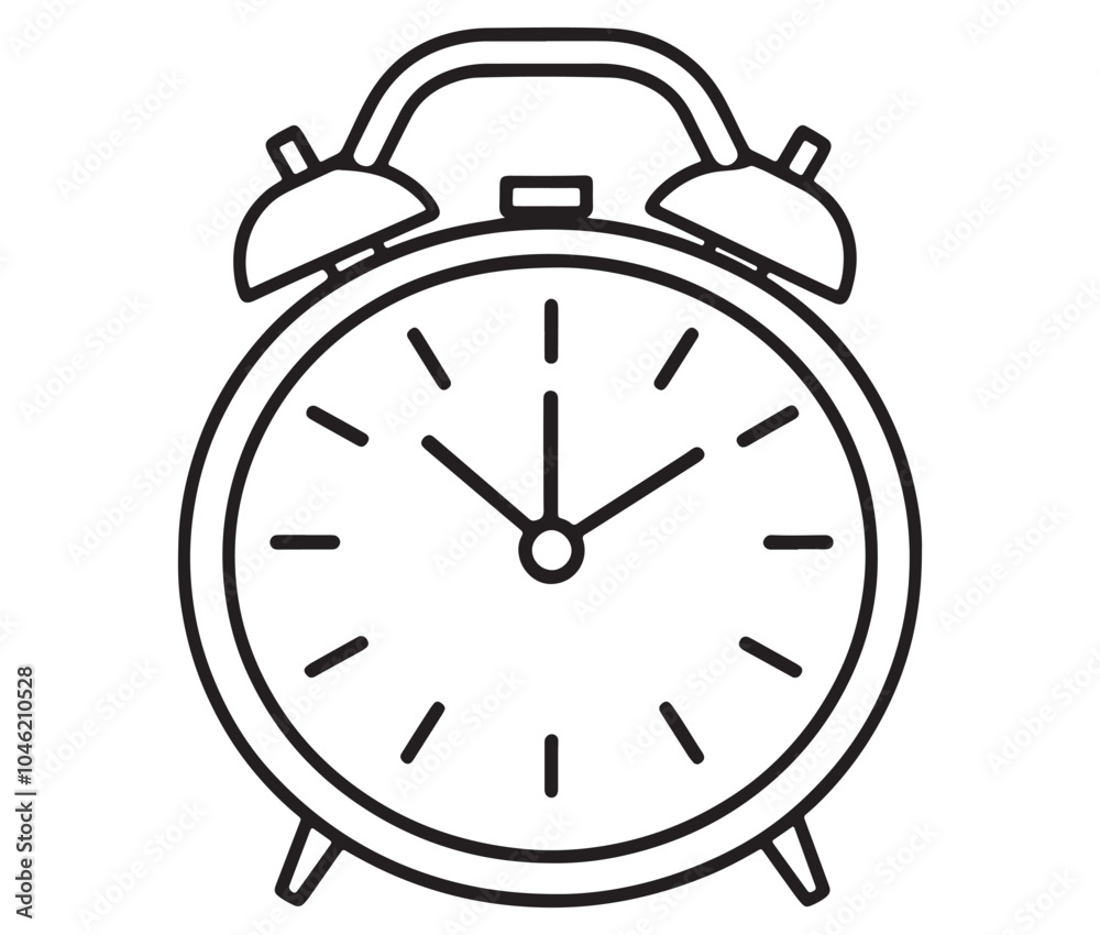 Alarm clock isolated on white. Alarm clock icon Alarm clock isolated on white. Alarm clock icon