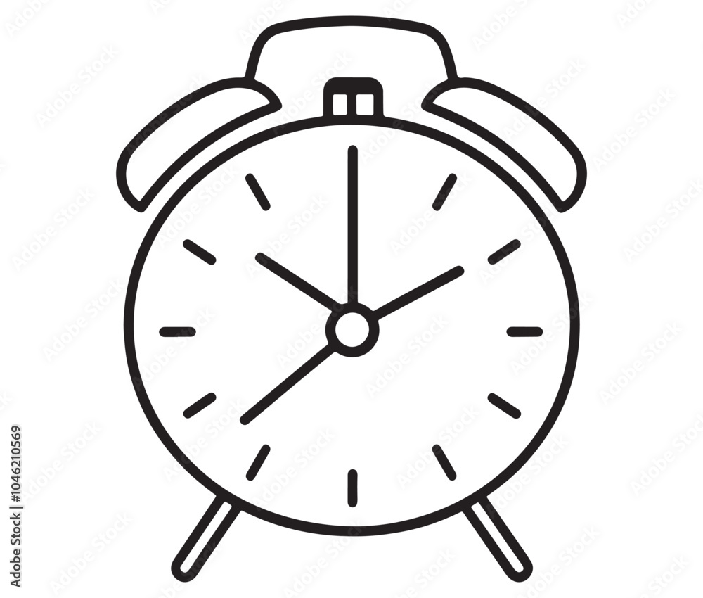 Alarm clock isolated on white. Alarm clock icon Alarm clock isolated on white. Alarm clock icon
