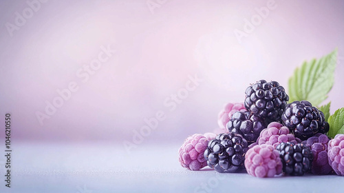 Blackberries on a Pastel Ba...
